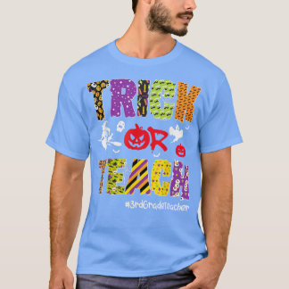 Trick of Teach derde graad leraar Halloween pomkin T-shirt