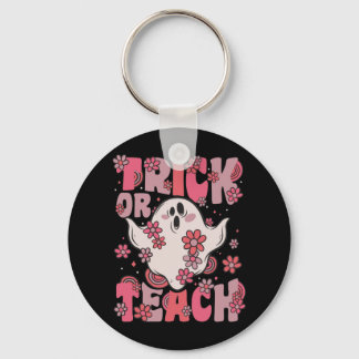 Trick of Teach Groovy Ghost met  bloemen K Sleutelhanger