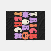 Trick of Teach Groovy leraar Halloween Fleece Deken (Voorkant (Horizontaal))
