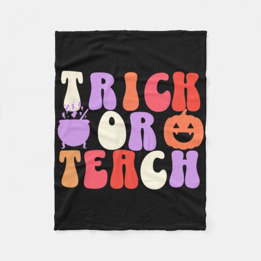 Trick of Teach Groovy leraar Halloween Fleece Deken (Voorkant)