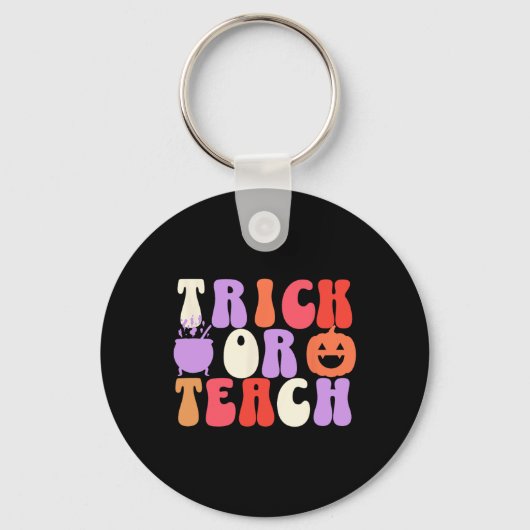 Trick of Teach Groovy leraar Halloween Sleutelhanger (Voorkant)