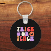 Trick of Teach Groovy leraar Halloween Sleutelhanger (Voorkant)