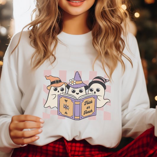 Trick of Teach Halloween Book Ghost Teacher Trui