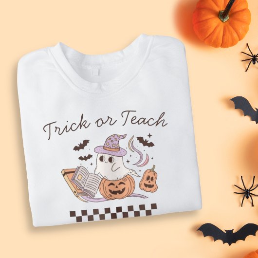Trick of Teach Halloween Book Ghost Teacher Trui