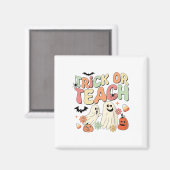Trick of Teach Halloween leraar Groovy Retro Pump Magneet (Voorkant / Achterkant)