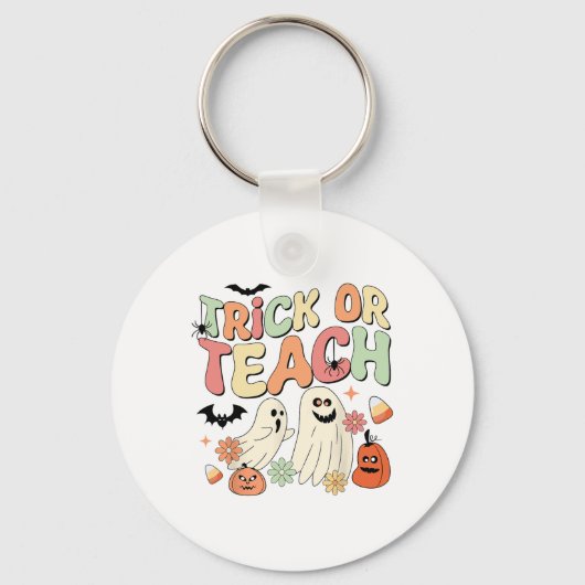 Trick of Teach Halloween leraar Groovy Retro Pump Sleutelhanger (Voorkant)