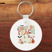 Trick of Teach Halloween leraar Groovy Retro Pump Sleutelhanger (Voorkant)