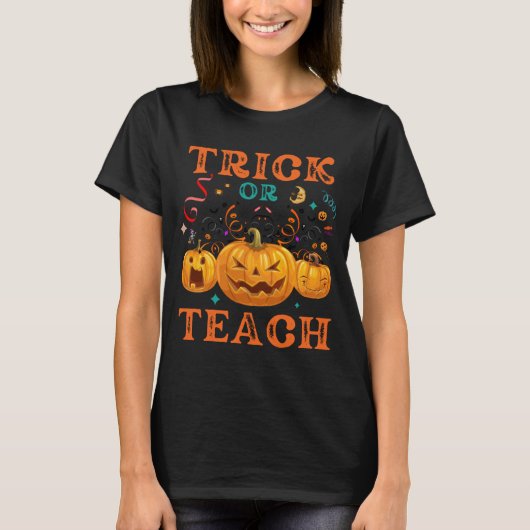 Trick of Teach Halloween lerarenleven T-shirt (Voorkant)
