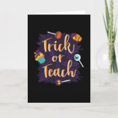 Trick of Teach Halloween School bijvoorbeeld Kaart (Voorkant)