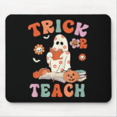 Trick of Teach Retro Groovy Floral Ghost Teacher H Muismat (Voorkant)