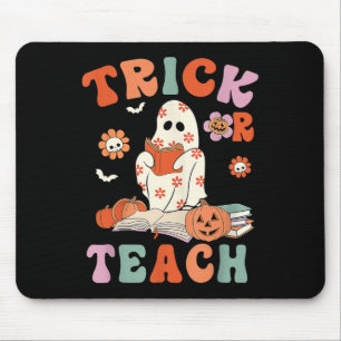 Trick of Teach Retro Groovy Floral Ghost Teacher H Muismat