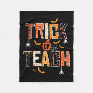 Trick of Teach Retro Halloween leraar vrouwen Man Fleece Deken