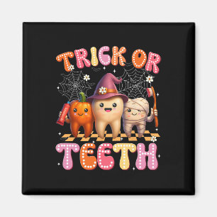 Trick of Teeth Crew tandheelkundige Halloween kost Magneet