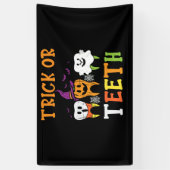 Trick of Teeth Dental Halloween Treat Dentist Spandoek (Verticaal)