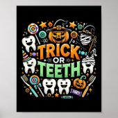 Trick of Teeth Grappige Tandarts Halloween Dental Poster (Voorkant)