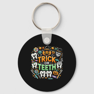 Trick of Teeth Grappige Tandarts Halloween Dental Sleutelhanger