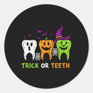 Trick of Teeth Grappige Tandheelkundige Squad Hall Ronde Sticker