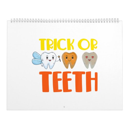 Trick of Teeth Halloween Dentist Dental Hygienist Kalender (Hoes)