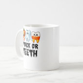 Trick of Teeth Halloween tandarts kostuum Koffiemok (Voorkant links)