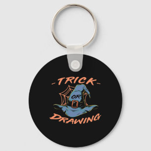 Trick of tekening Halloween kunstenaar enge kunst Sleutelhanger