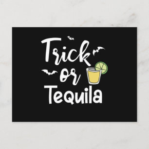Trick of Tequila Halloween Pumpkin Horror Scary Gi Briefkaart