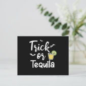 Trick of Tequila Halloween Pumpkin Horror Scary Gi Briefkaart (Staand voorkant)
