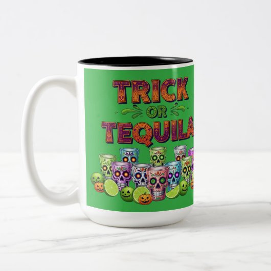 Trick of Tequila-T-shirt Tweekleurige Koffiemok (Links)