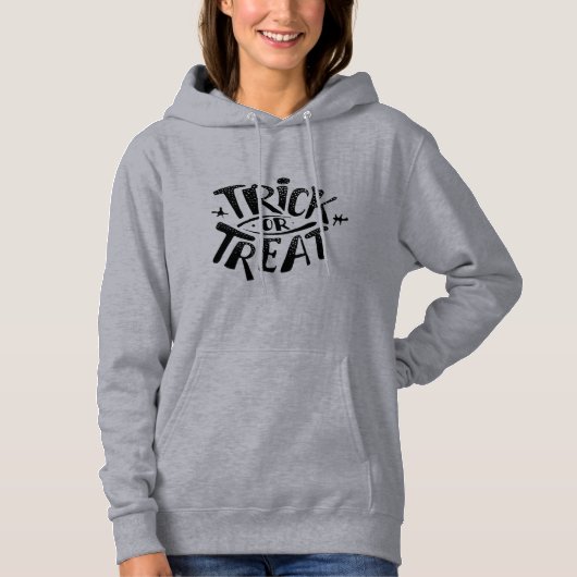 Trick of Treat Fun Typeface zwart Hoodie (Voorkant)