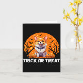 Trick Of Treat Halloween Hond Kaart (Gele Bloem)