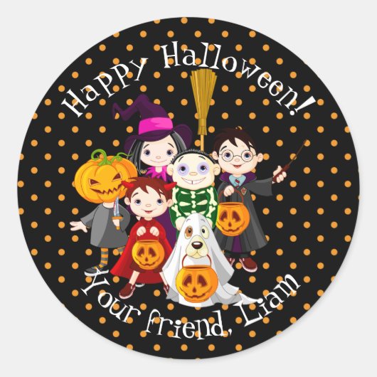 Trick of Treaters Halloween Classic Ronde Label (Voorkant)