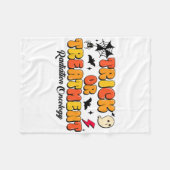 Trick of Treatment Straling Oncologie Halloween 2 Fleece Deken (Voorkant (Horizontaal))