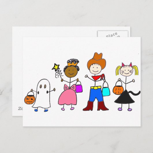 Trick of Treers Halloween Briefkaart (Voorkant / Achterkant)
