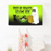 Trick of Treers Welkom Halloween Green Banner (Insitu)