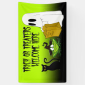 Trick of Treers Welkom Halloween Green Banner (Verticaal)