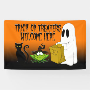 Trick of Treers Welkom Halloween Oranje banner