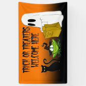 Trick of Treers Welkom Halloween Oranje banner (Verticaal)