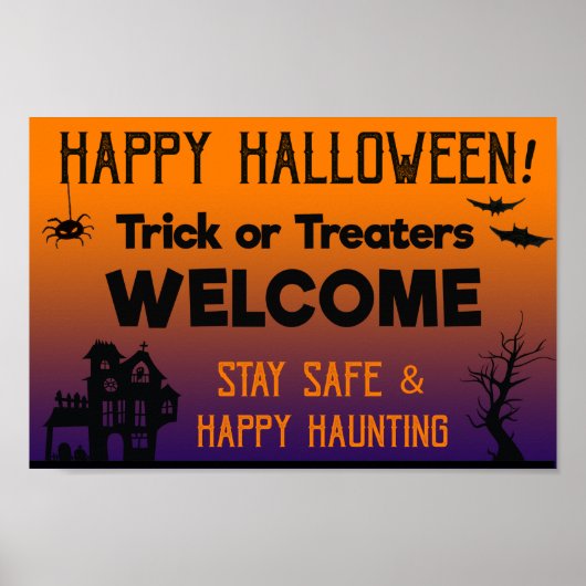 Trick of Treers Welkom Halloween Poster (Voorkant)