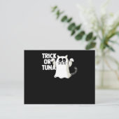 Trick of Tuna Halloween Feestdagenkaart (Staand voorkant)