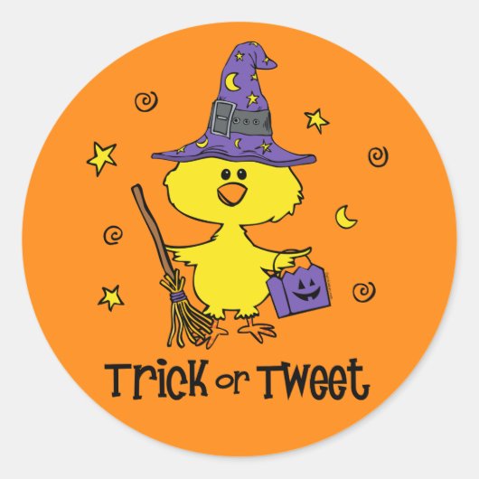 Trick of Tweet Ronde Sticker (Voorkant)