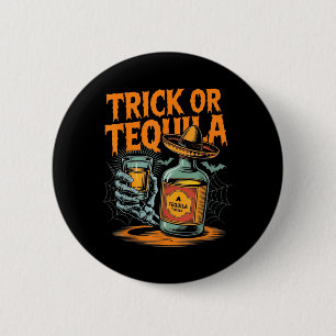 Trick or Bartender Mannen Vrouwen Grappig Hallowee Ronde Button 5,7 Cm
