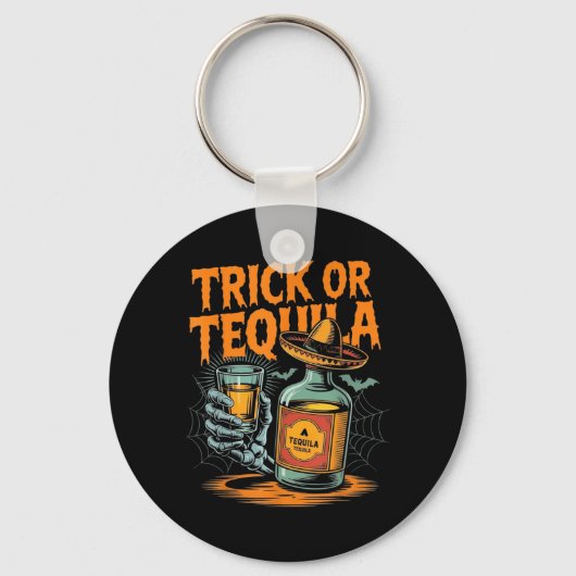 Trick or Bartender Mannen Vrouwen Grappig Hallowee Sleutelhanger (Voorkant)
