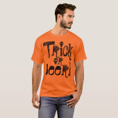 Trick or Beer Fun Halloween Orange T-Shirt (Voorkant volledig)