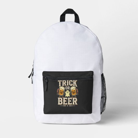 Trick or Beer Halloween Bier Design_1 Bedrukte Rugzak (Voorkant)