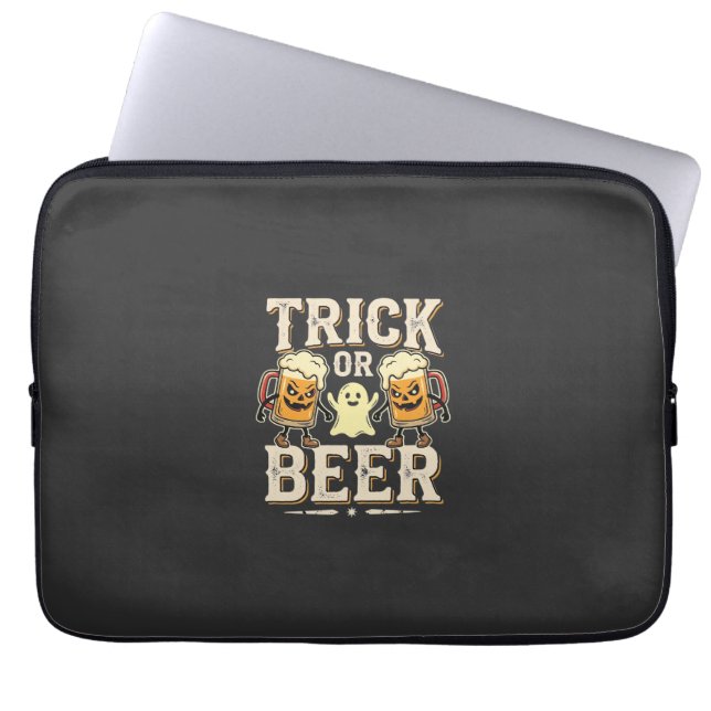 Trick or Beer Halloween Bier Design_1 Laptop Sleeve (Voorkant)