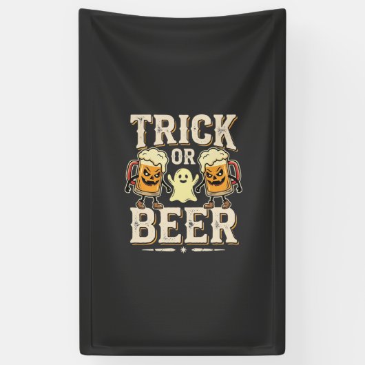 Trick or Beer Halloween Bier Design_1 Spandoek (Verticaal)