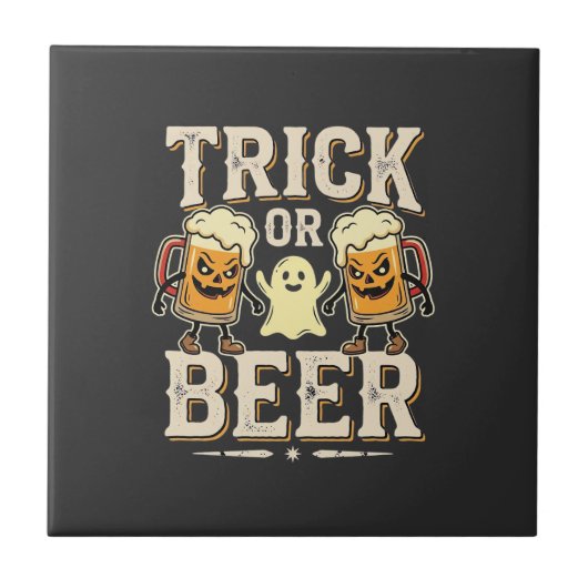 Trick or Beer Halloween Bier Design_1 Tegeltje (Voorkant)