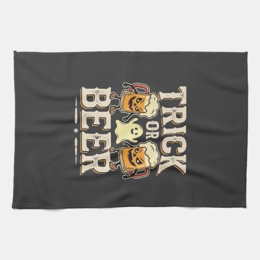 Trick or Beer Halloween Bier Design_1 Theedoek (Horizontaal)