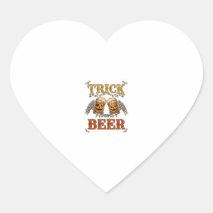 Trick Or Beer Halloween Pompoen Mok Skelet Handen Hart Sticker