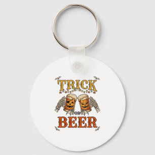 Trick Or Beer Halloween Pompoen Mok Skelet Handen Sleutelhanger
