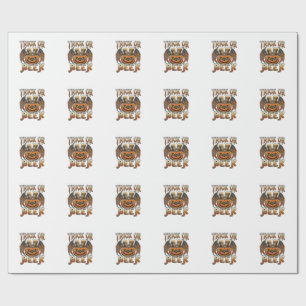 Trick Or Beer Halloween Pompoen Skelet Vleugels Mo Cadeaupapier